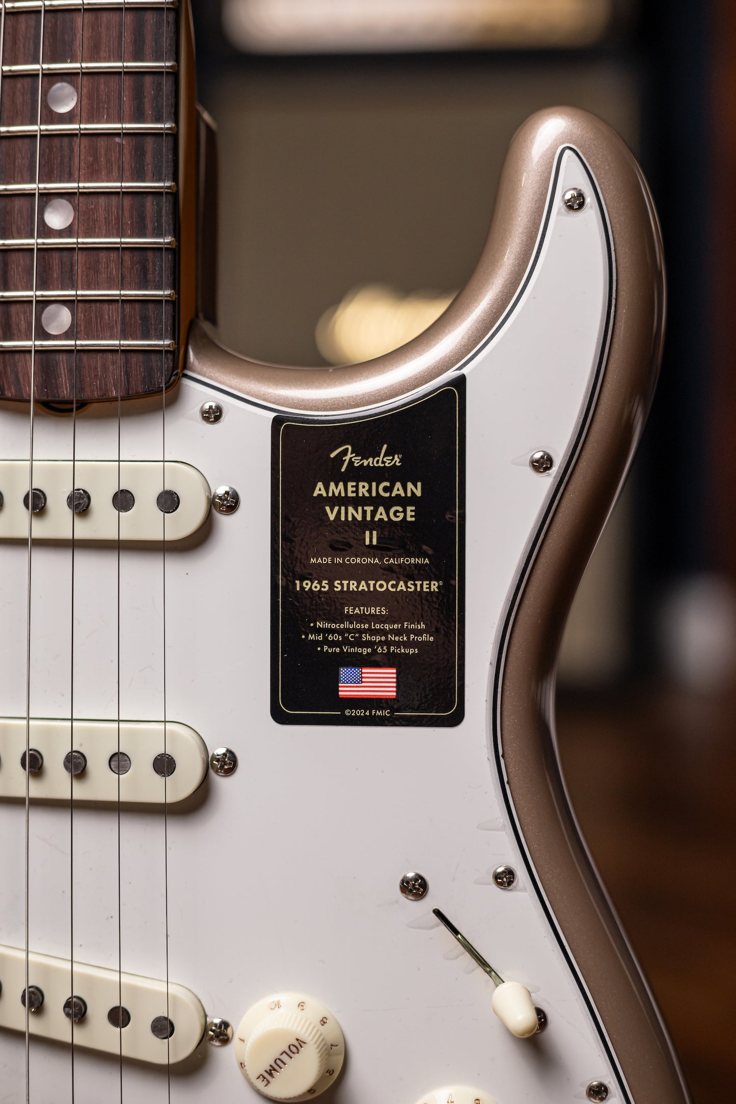 Fender  American Vintage II 1965 Stratocaster Round-Lam Electric Guitar - Shoreline Gold