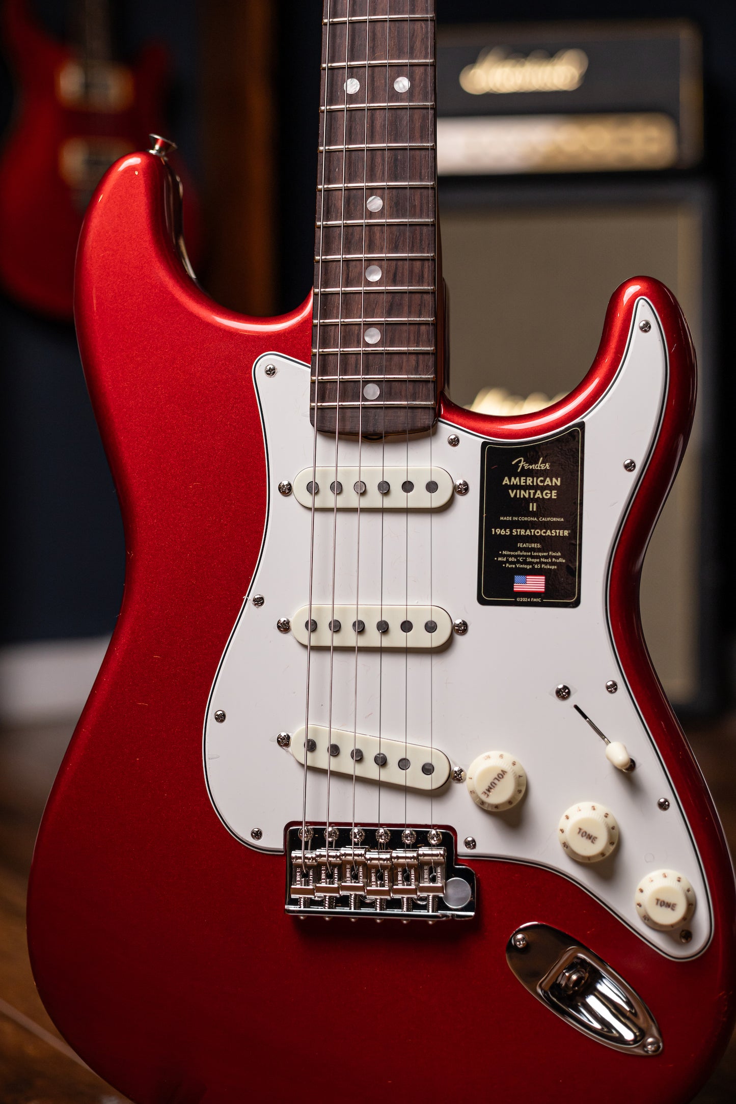 Fender  American Vintage II 1965 Stratocaster Round-Lam Electric Guitar - Candy Apple Red