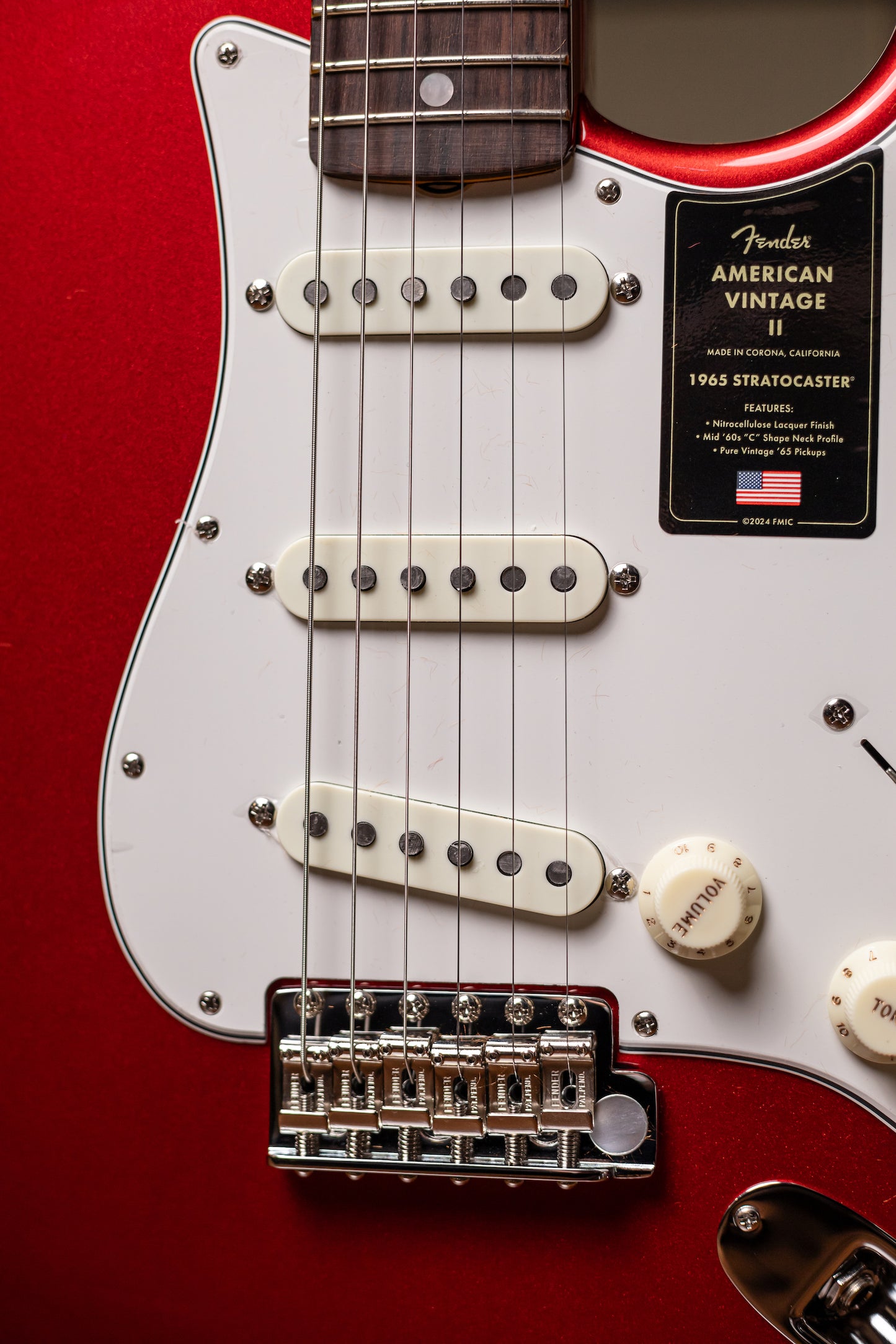 Fender  American Vintage II 1965 Stratocaster Round-Lam Electric Guitar - Candy Apple Red