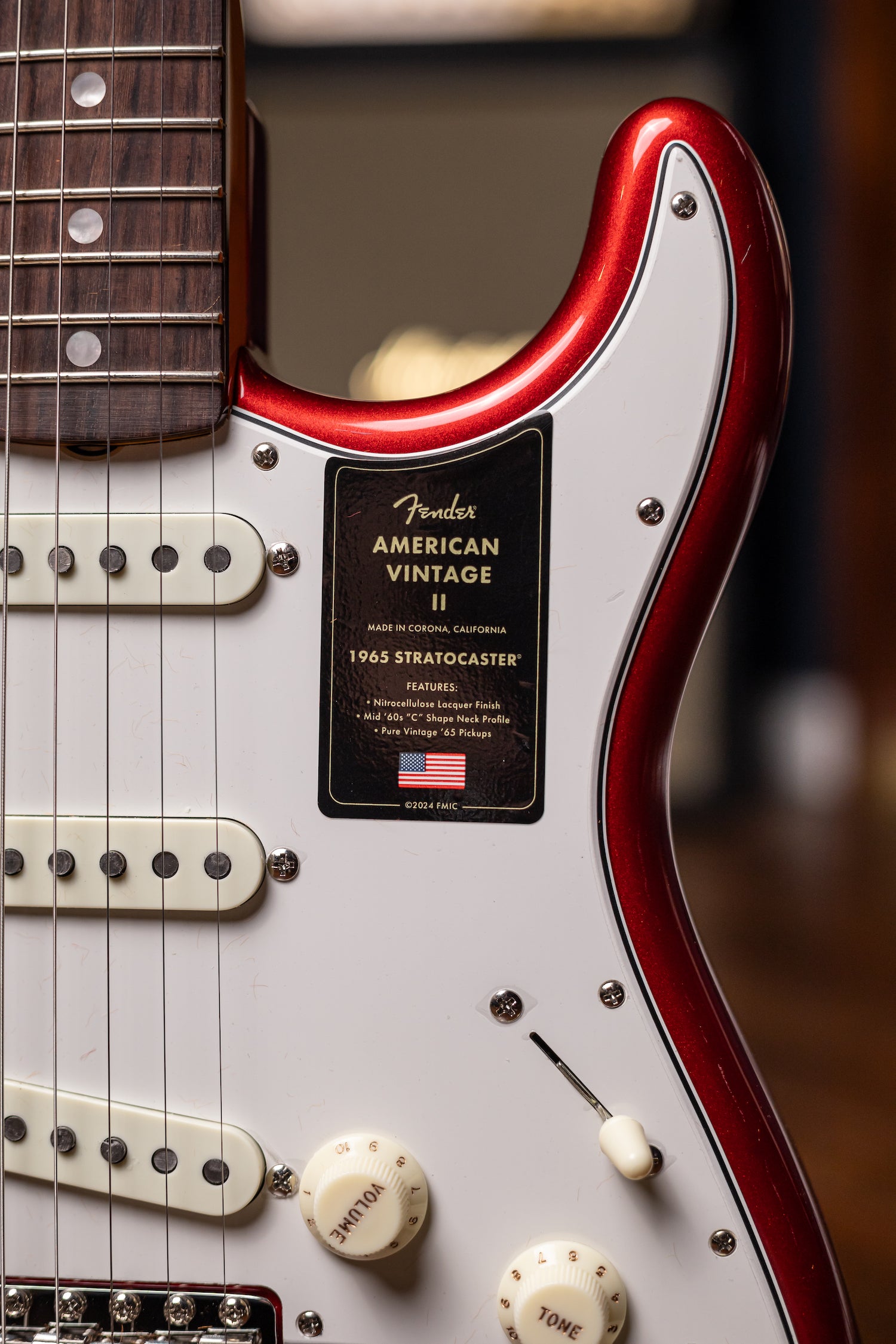 Fender  American Vintage II 1965 Stratocaster Round-Lam Electric Guitar - Candy Apple Red
