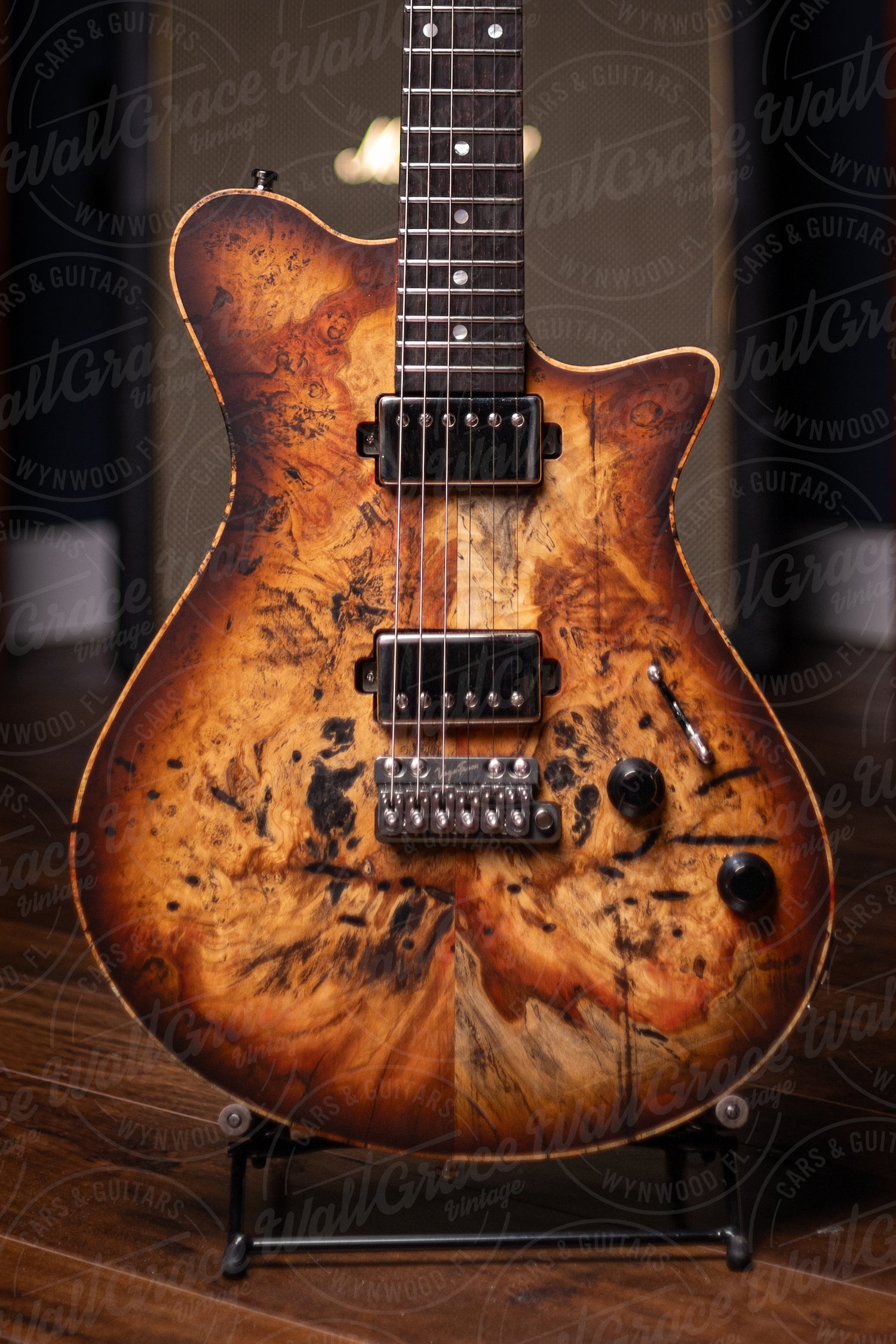 2023 Carneglia Sublime Burl Top Brazilian Board Electric Guitar - Tobacco Burst