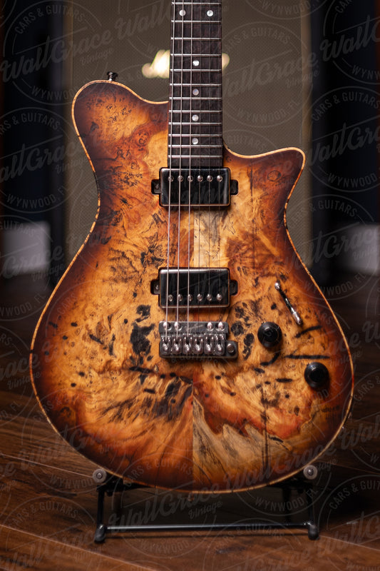 2023 Carneglia Sublime Burl Top Brazilian Board Electric Guitar - Tobacco Burst