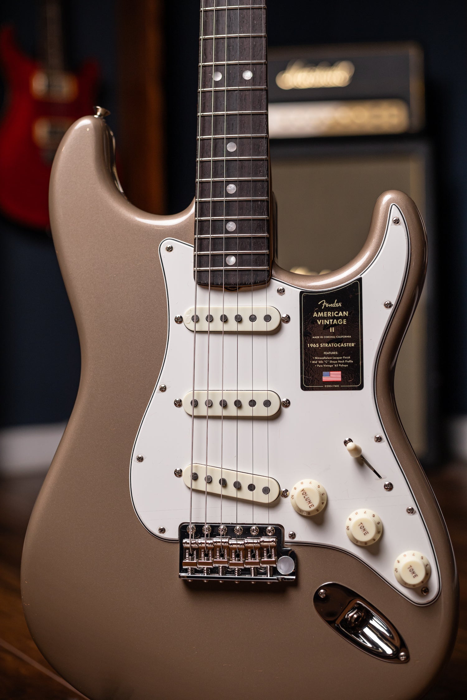 Fender  American Vintage II 1965 Stratocaster Round-Lam Electric Guitar - Shoreline Gold