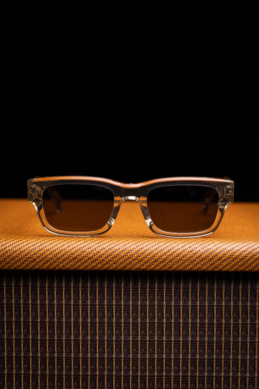 Johann Wolff Sunglasses - Konrad in Champagne w/ Green Polarized Lenses