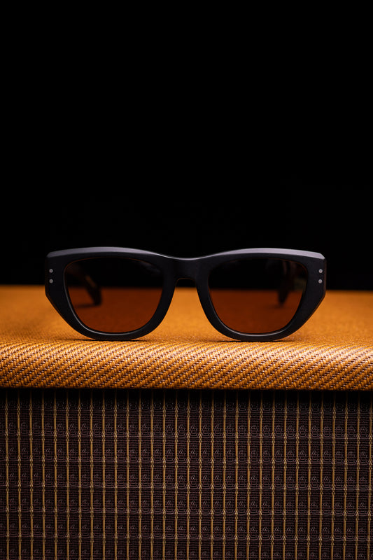 Johann Wolff Sunglasses - Weimar in Matte Black w/ Brown Polarized Lenses