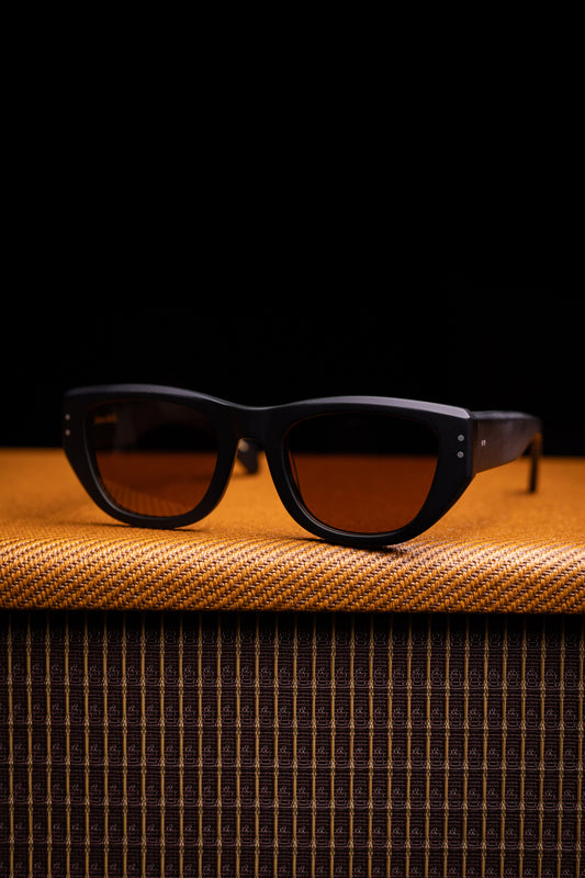 Johann Wolff Sunglasses - Weimar in Matte Black w/ Brown Polarized Lenses