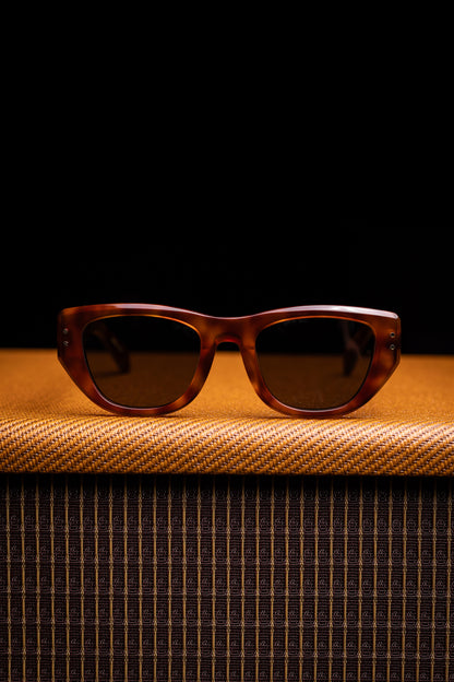 Johann Wolff Sunglasses - Weimar in Vintage Tortoise w/ Green Lenses