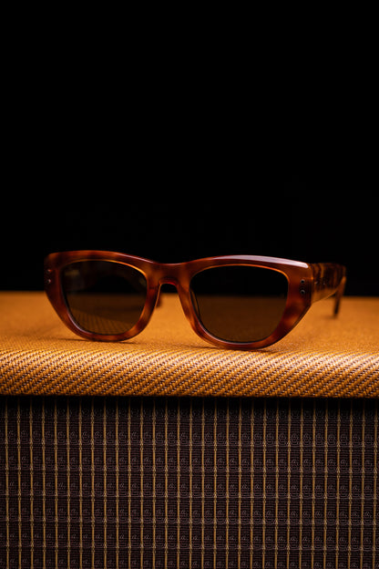 Johann Wolff Sunglasses - Weimar in Vintage Tortoise w/ Green Lenses