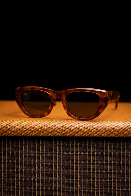 Johann Wolff Sunglasses - Weimar in Vintage Tortoise w/ Green Lenses