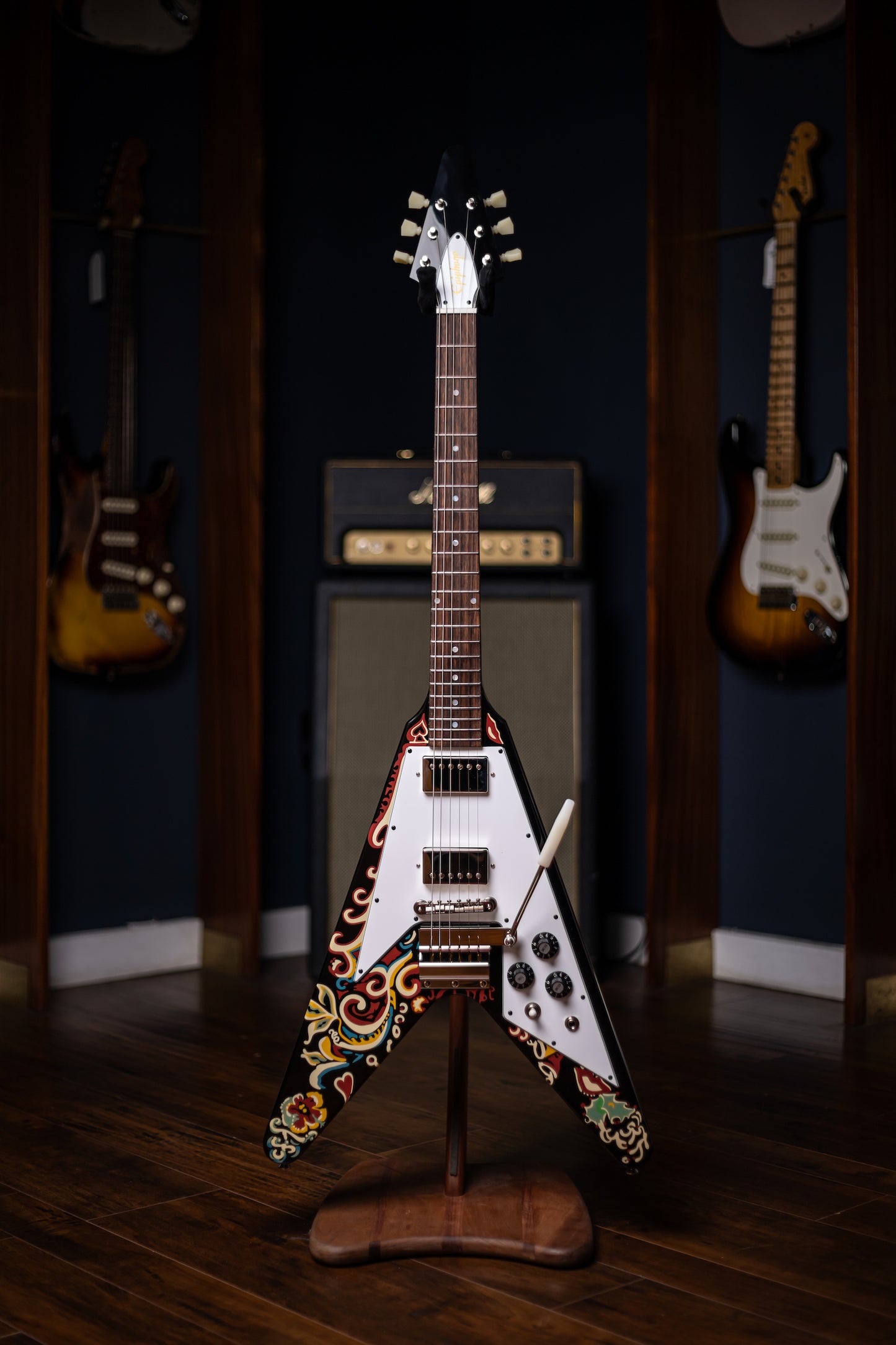 Epiphone Jimi Hendrix "Love Drops" Flying V Electric Guitar - Ebony
