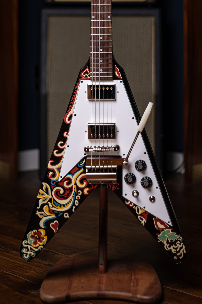 Epiphone Jimi Hendrix "Love Drops" Flying V Electric Guitar - Ebony