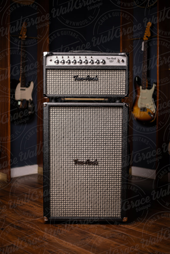PRE-ORDER! Two-Rock TS1 100w Tube Head and 2x12 12-65B Cabinet - Black Levant, Silver Chassis, Large Check Cloth, Silver Skirt Knobs