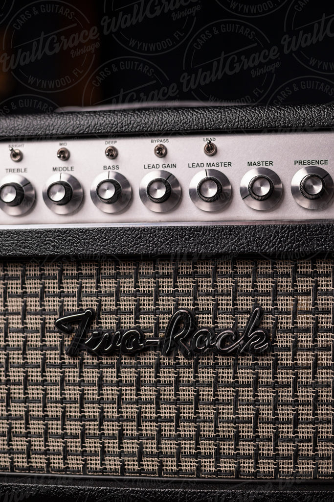 PRE-ORDER! Two-Rock TS1 100w Tube Head and 2x12 12-65B Cabinet - Black Levant, Silver Chassis, Large Check Cloth, Silver Skirt Knobs