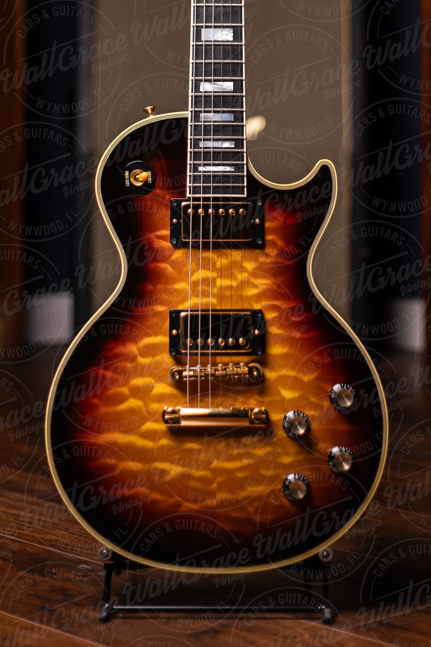 Gibson Custom Shop 1968 Les Paul Custom Quilt Top Electric Guitar - Tri Burst