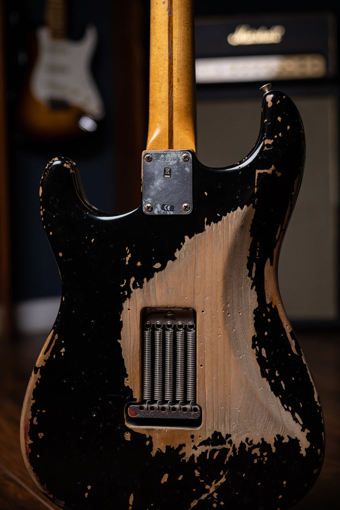 2005 Fender Custom Shop Eric Clapton Blackie Tribute Stratocaster Relic John English Masterbuilt Electric Guitar - Black