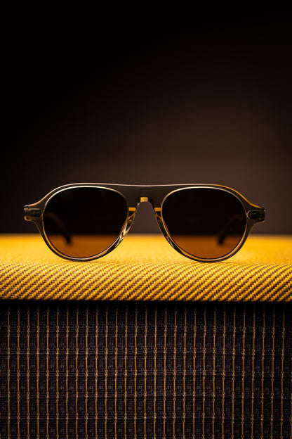 Johann Wolff Sunglasses - Schnell in Olive w/ Brown Lenses