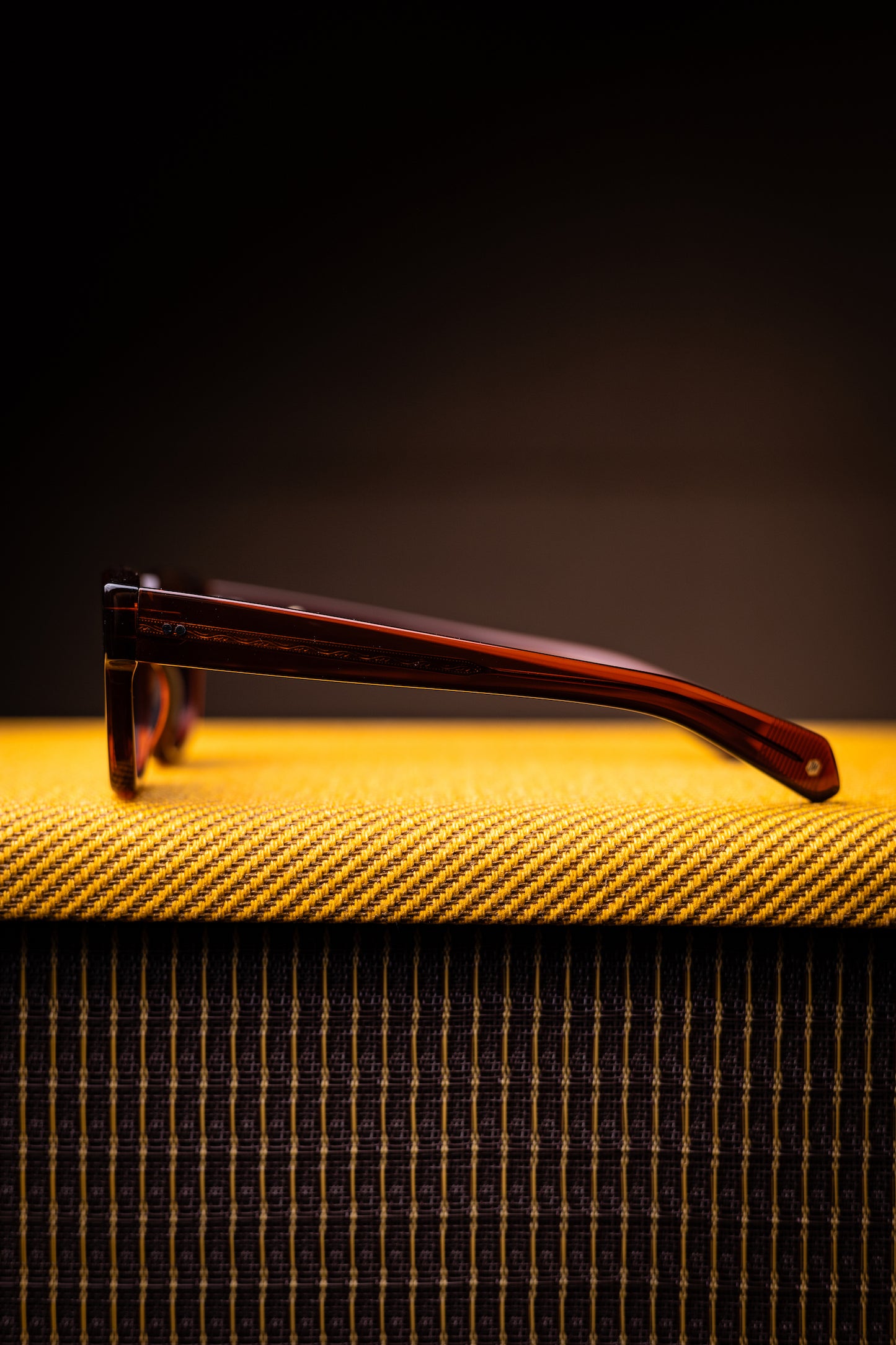 Johann Wolff Sunglasses - Martin in Hickory w/ Blue Lenses