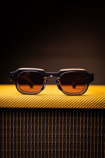 Johann Wolff Sunglasses - Bastei in Crystal w/ Smoke Burgundy Polarized Lenses