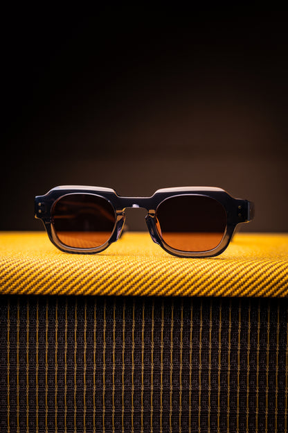 Johann Wolff Sunglasses - Bastei in Crystal w/ Smoke Burgundy Polarized Lenses