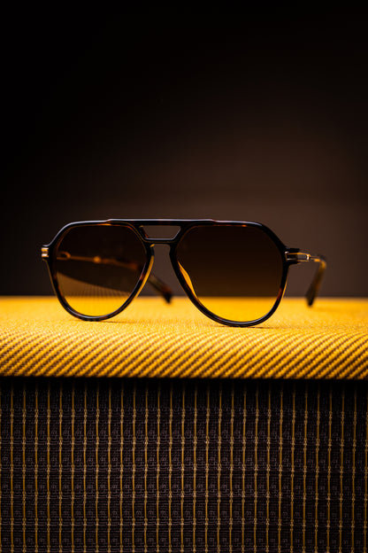 Johann Wolff Sunglasses - Bernau in Havana w/ Light Sunset Polarized Lenses