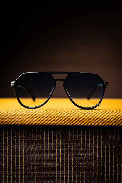 Johann Wolff Sunglasses - Bernau in Matte Black w/ Light Sky Blue Polarized Lenses