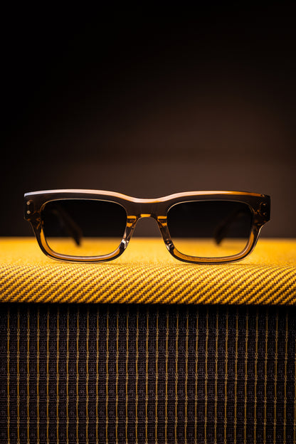 Johann Wolff Sunglasses - Konrad in Sand Smoke w/ Green Polarized Lenses