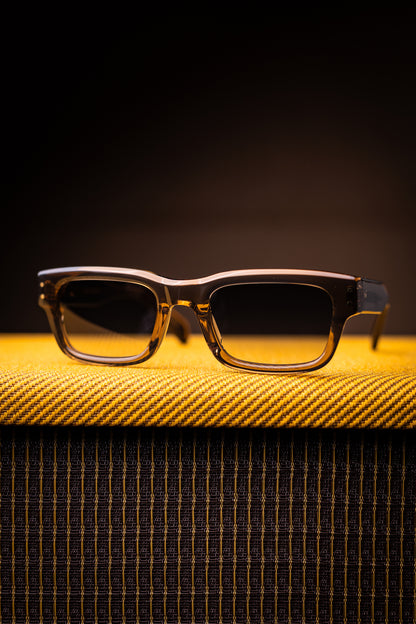 Johann Wolff Sunglasses - Konrad in Sand Smoke w/ Green Polarized Lenses