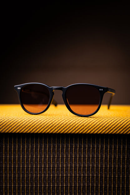 Johann Wolff Sunglasses - Kepler in Matte Black w/ Light Burgundy Lenses