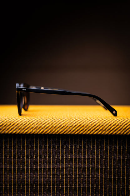 Johann Wolff Sunglasses - Kepler in Matte Black w/ Light Burgundy Lenses
