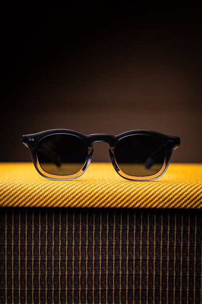 Johann Wolff Sunglasses - Carousel in Black Fade w/ Blue Polar Lenses