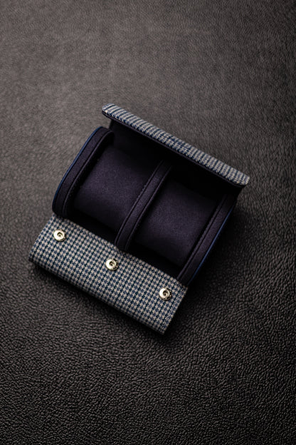 KRUK Grey/Blue Pepita 2-Watch Case