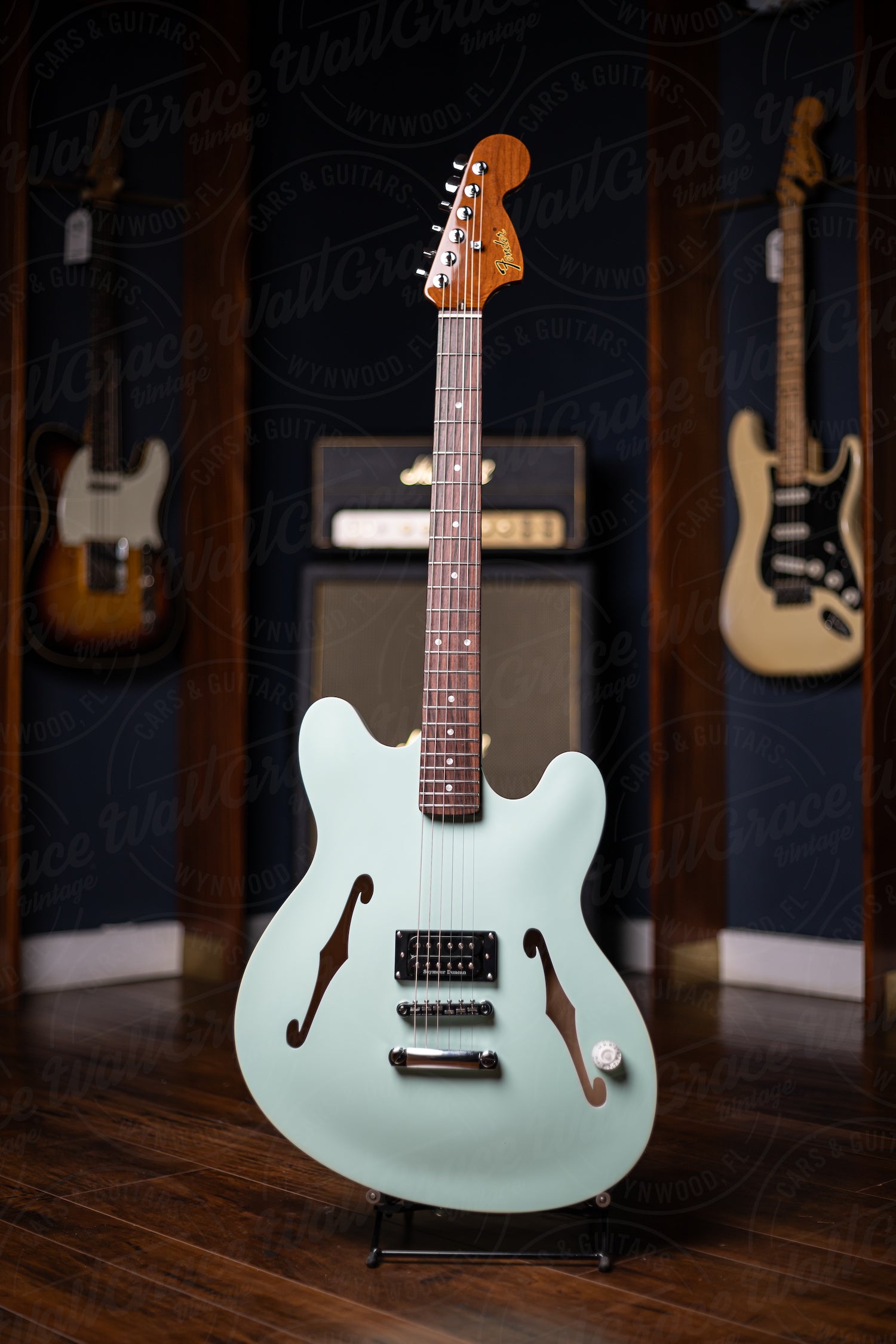 Fender Tom DeLonge Starcaster Semi-Hollow Electric Guitar - Satin Surf Green