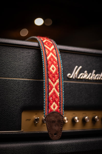 Walt Grace Vintage Wool with Brown Suede Guitar Straps