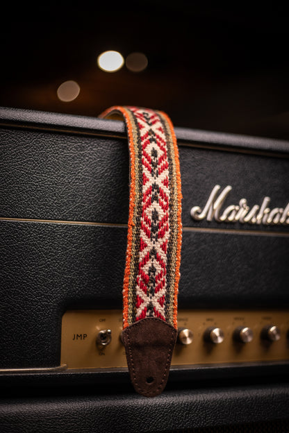 Walt Grace Vintage Wool with Brown Suede Guitar Straps