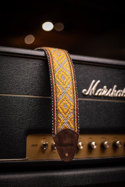 Walt Grace Vintage Wool with Brown Suede Guitar Straps