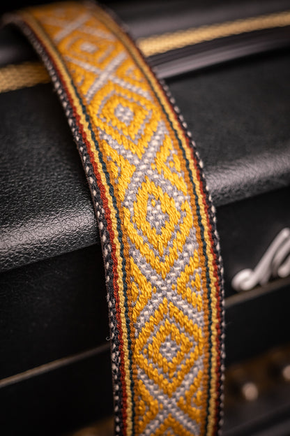 Walt Grace Vintage Wool with Brown Suede Guitar Straps