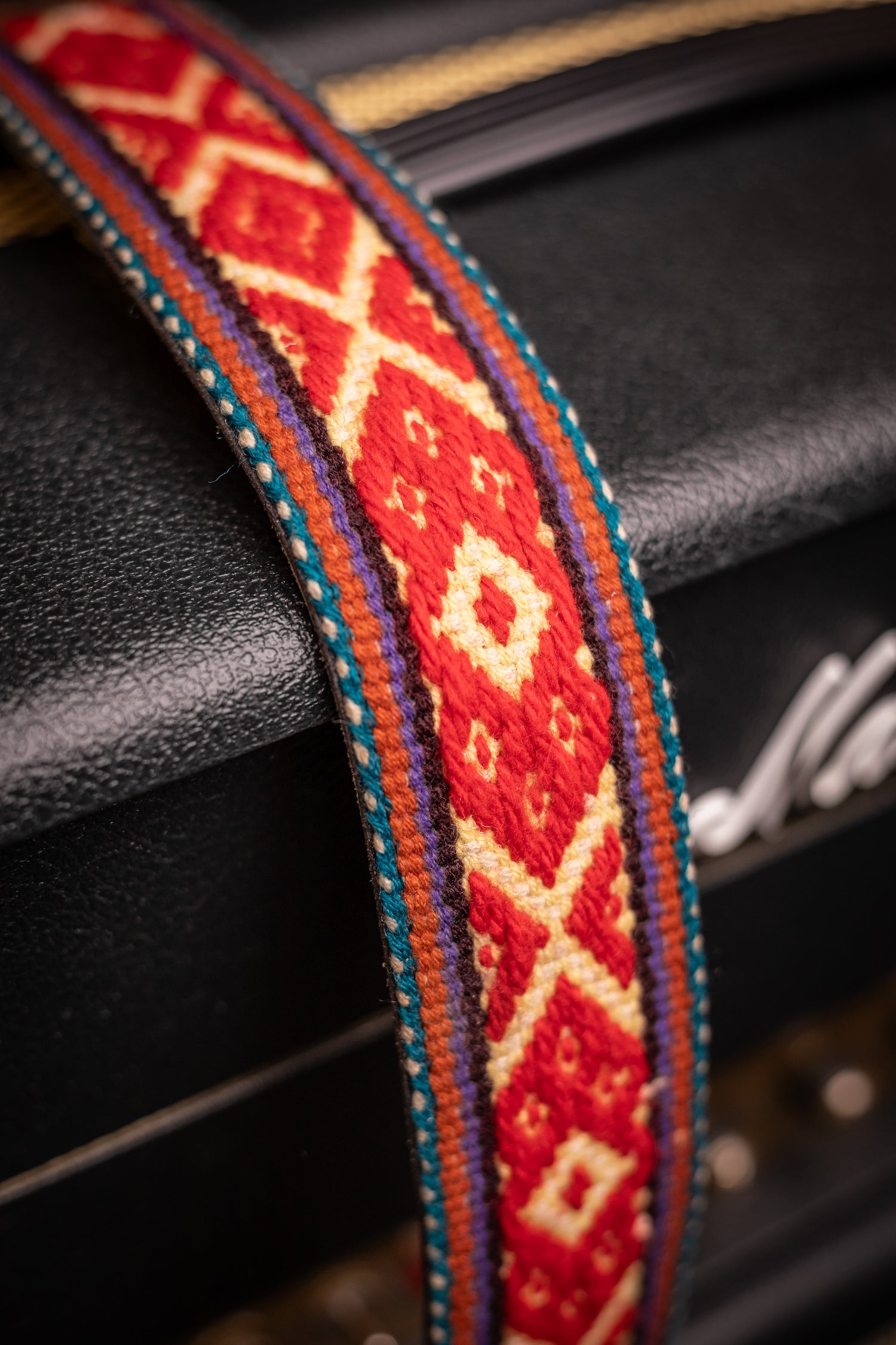 Walt Grace Vintage Wool with Brown Suede Guitar Straps