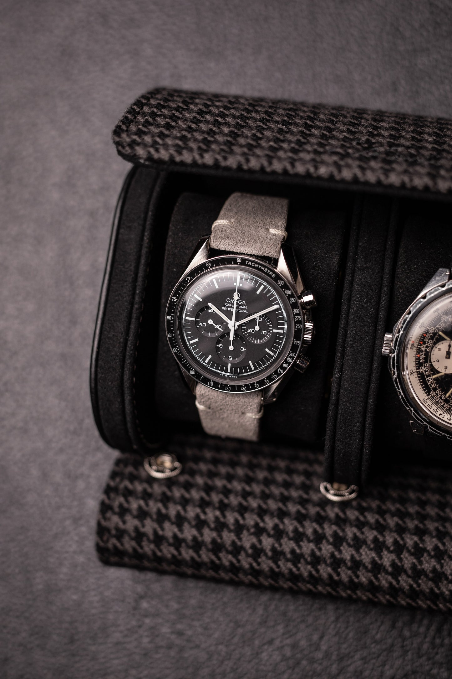 KRUK Jet Black Pepita with Black 2-Watch Case