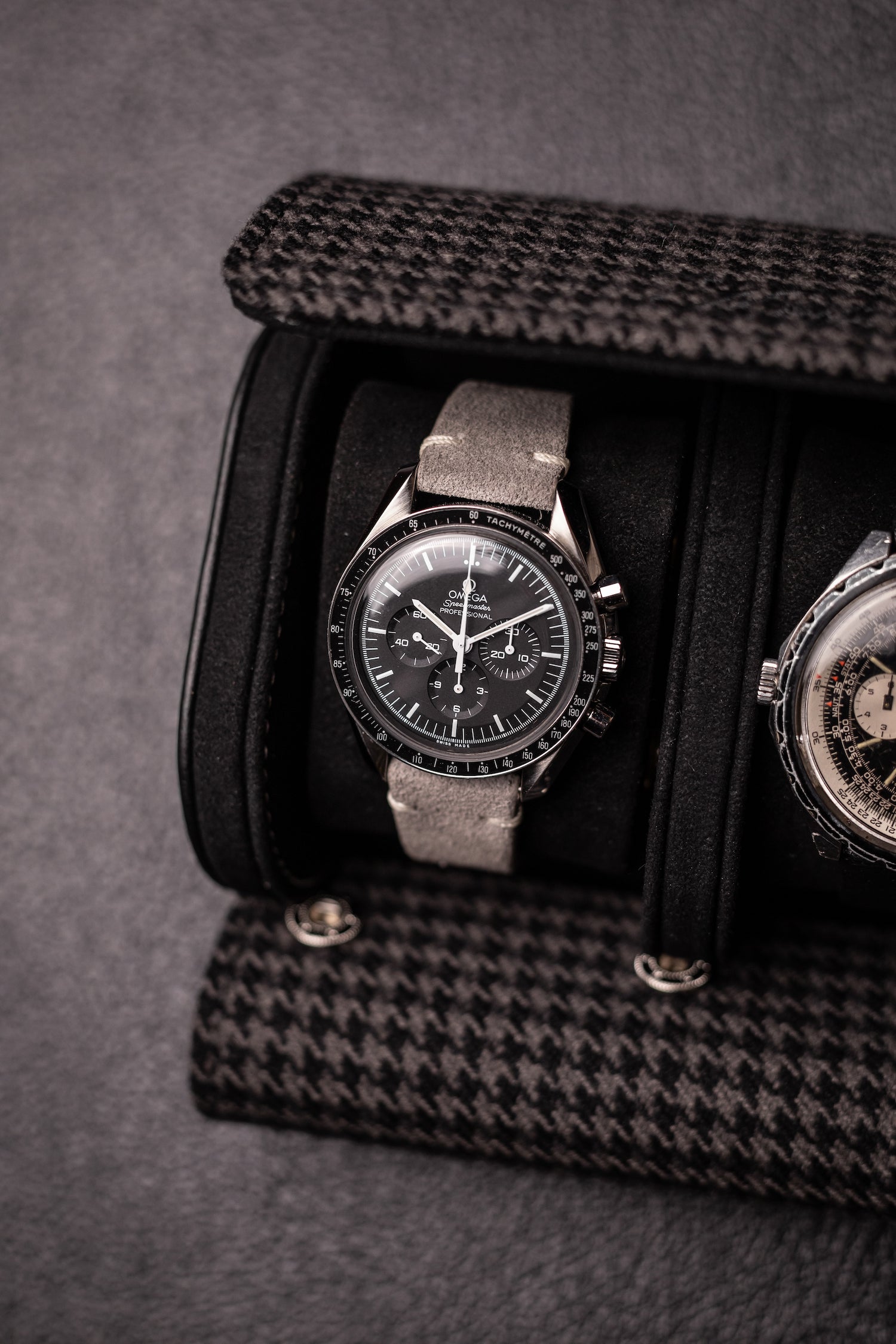 KRUK Jet Black Pepita with Black 2-Watch Case
