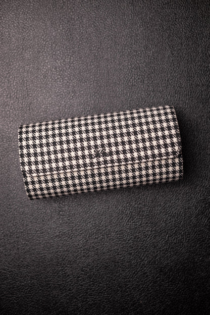 KRUK Black/White Pepita with Chocolate 3-Watch Case