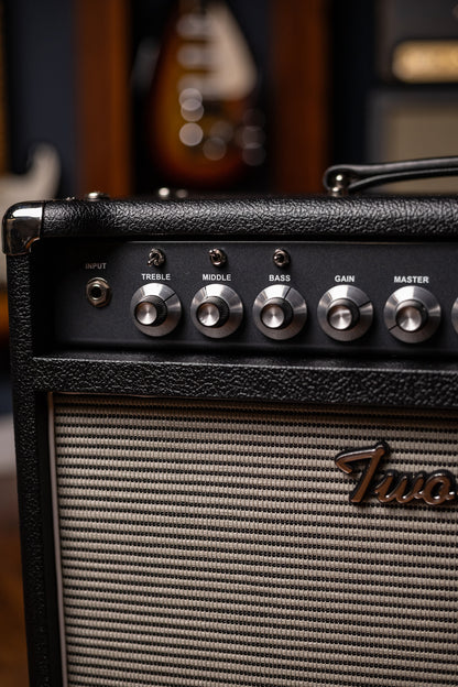 IN STOCK! Two-Rock Traditional Clean 100 Watt 1x12” Tube Combo Amp - Black Bronco, Blues Breaker Cloth, White Piping