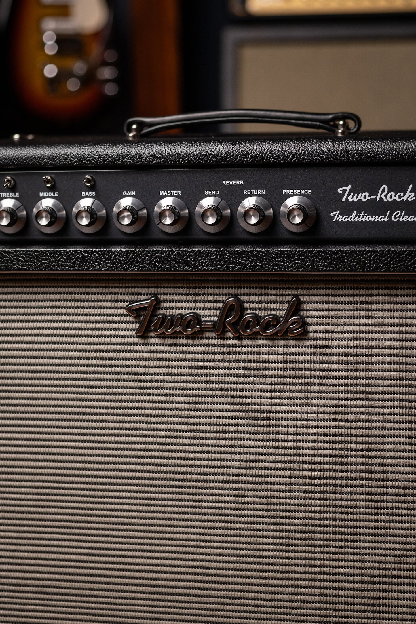 IN STOCK! Two-Rock Traditional Clean 100 Watt 1x12” Tube Combo Amp - Black Bronco, Blues Breaker Cloth, White Piping