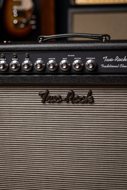 IN STOCK! Two-Rock Traditional Clean 100 Watt 1x12” Tube Combo Amp - Black Bronco, Blues Breaker Cloth, White Piping