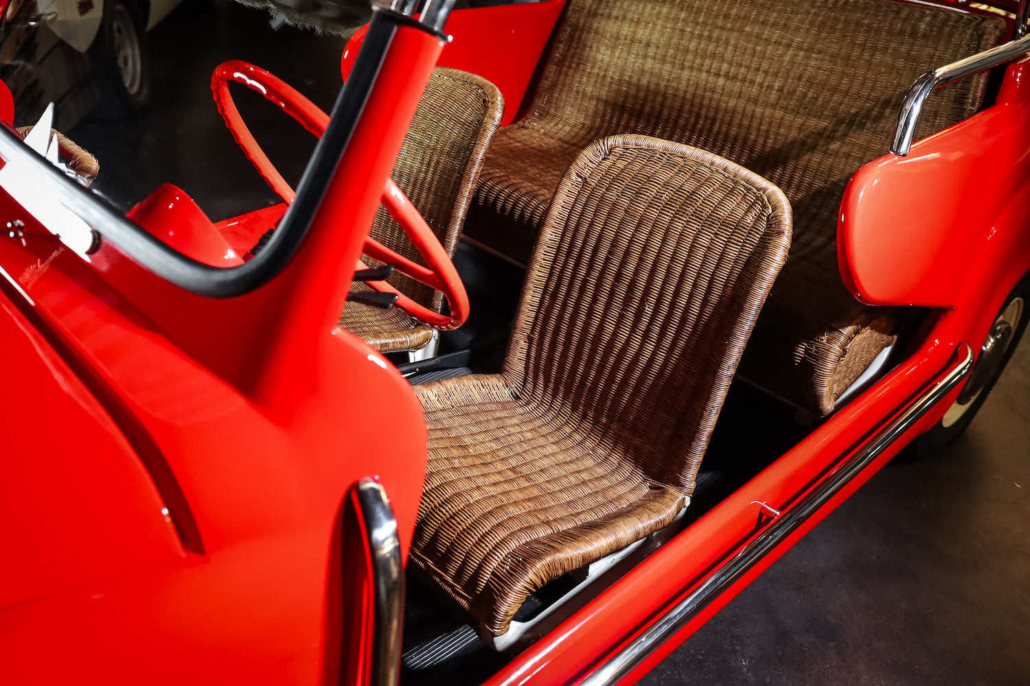 1963 Fiat 600 “Jolly" | Red and Tan Wicker