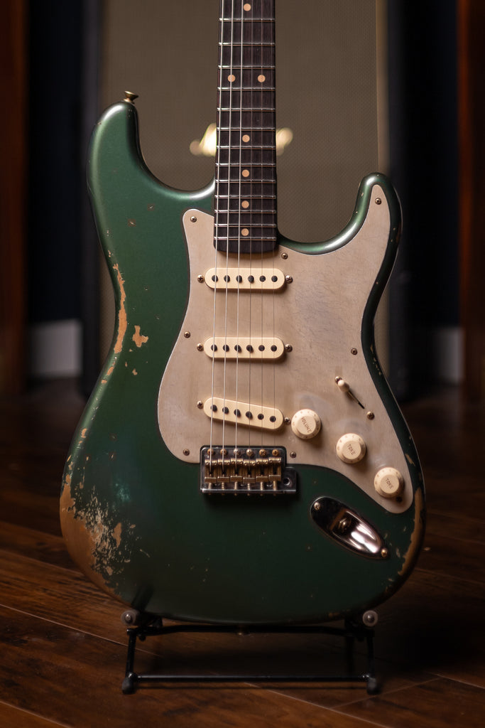 Fender Custom Shop Limited Edition '59 Stratocaster Heavy Relic Electric Guitar - Aged Sherwood Green Metallic