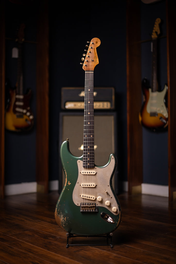 Fender Custom Shop Limited Edition '59 Stratocaster Heavy Relic Electric Guitar - Aged Sherwood Green Metallic