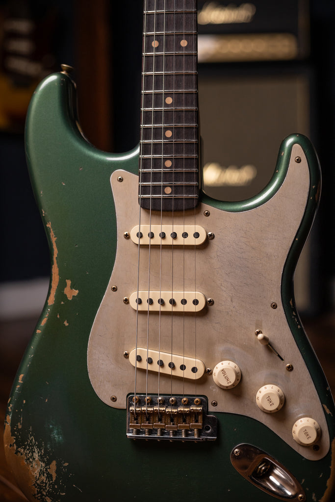 Fender Custom Shop Limited Edition '59 Stratocaster Heavy Relic Electric Guitar - Aged Sherwood Green Metallic