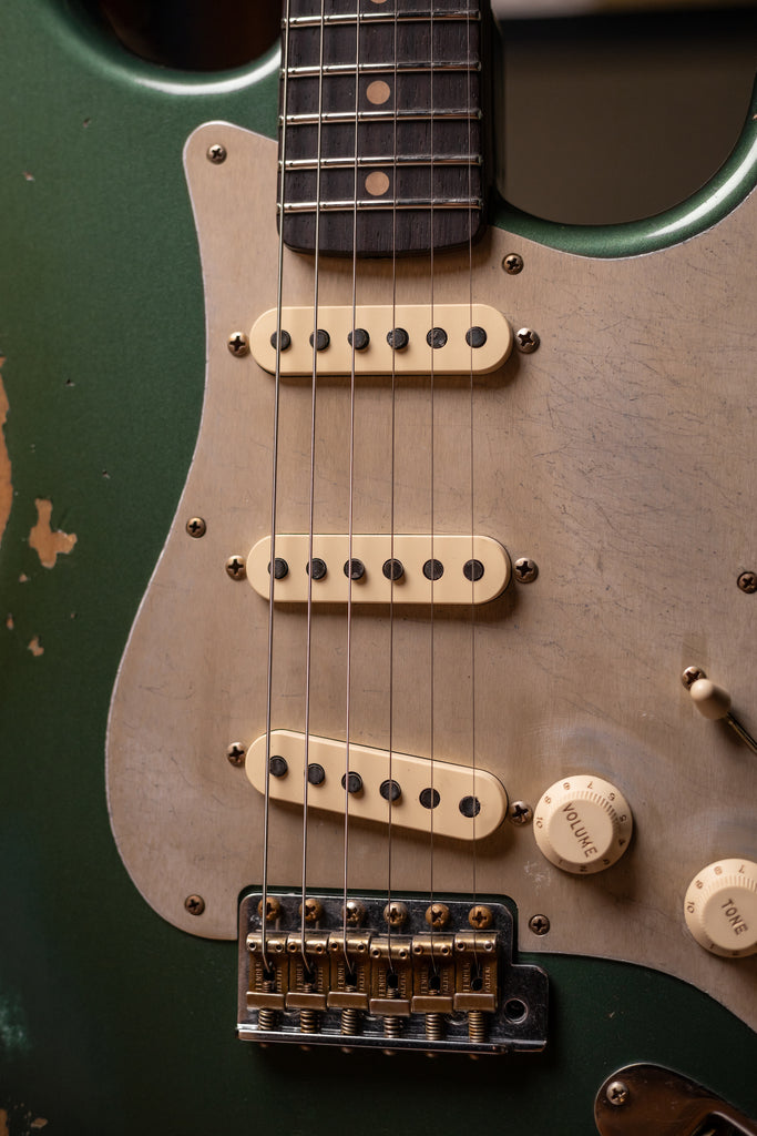 Fender Custom Shop Limited Edition '59 Stratocaster Heavy Relic Electric Guitar - Aged Sherwood Green Metallic