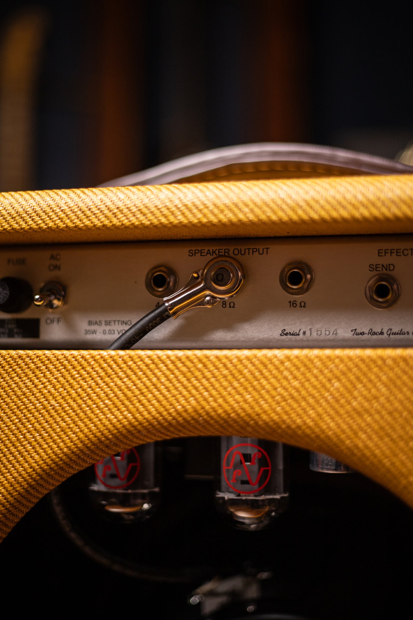 IN STOCK! Two-Rock Studio Signature 35 Watt Combo Amp - Lacquered Amber Tweed, Oxblood Stripe Cloth, Maroon Piping