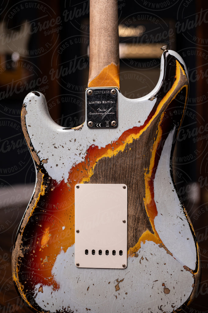 Fender Custom Shop Limited Edition '59 Stratocaster Super Heavy Relic Electric Guitar - Aged Sonic Blue Over 3-Tone Sunburst